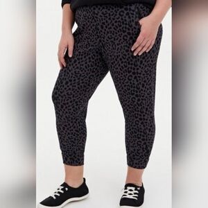 Torrid Black and Gray Animal Print Ponte Cropped Joggers